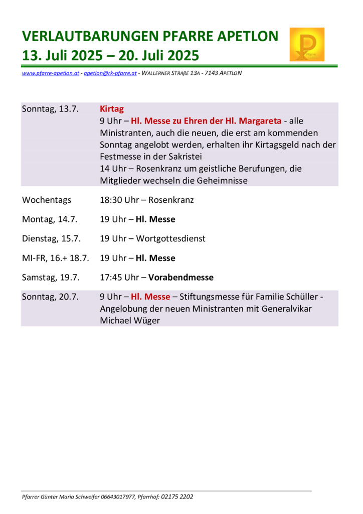 thumbnail of KW 29 13.7.-20.7.25 Verlautbarung