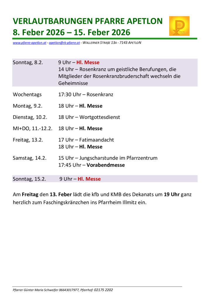 thumbnail of KW 7 08.02.-15.02. Verlautbarungen