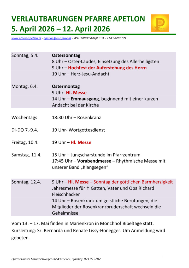 thumbnail of KW 15 06.04.-12.04. Verlautbarungen